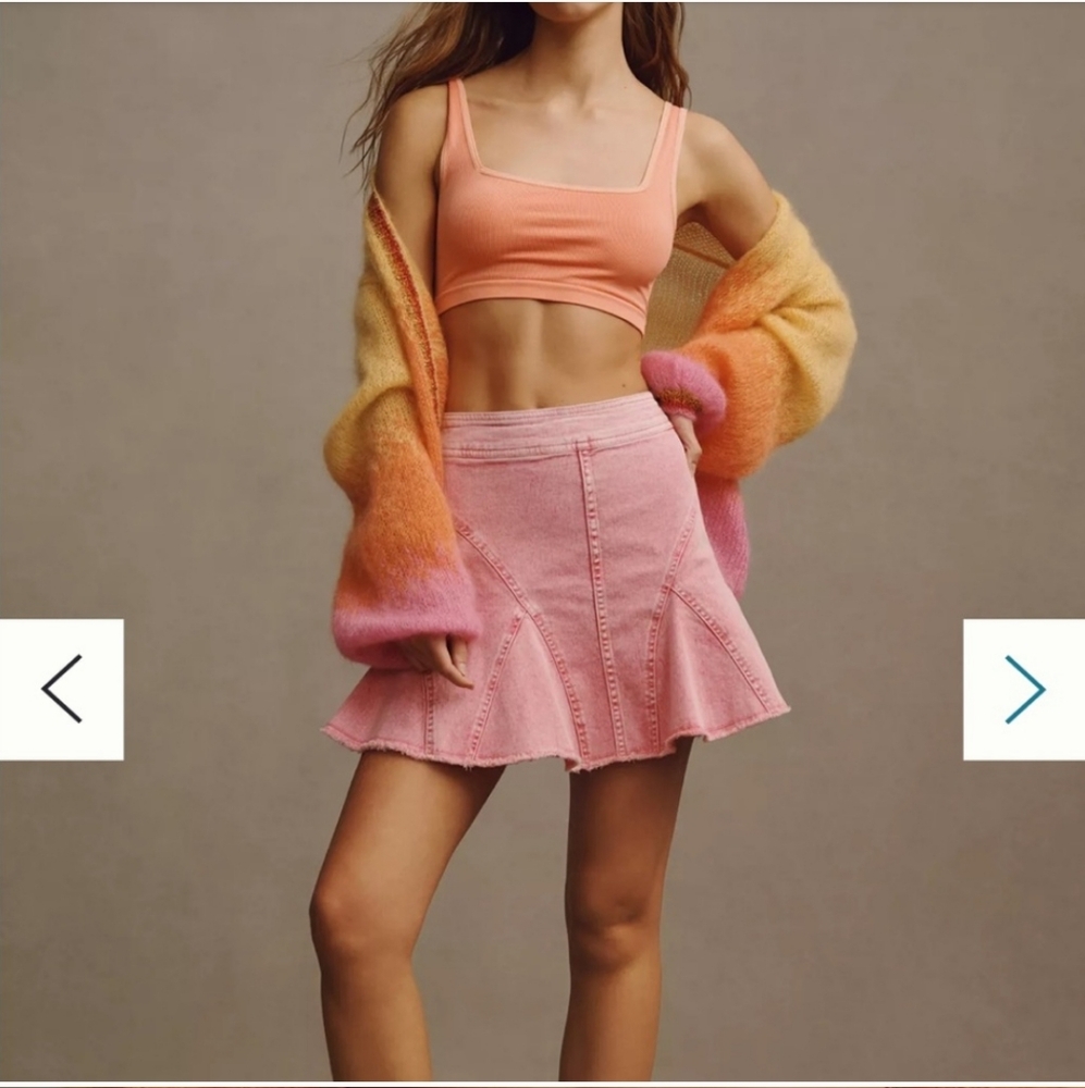 SOLD - Stylish Pink Denim Skirt